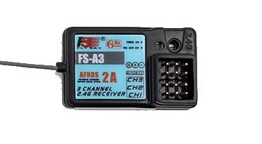 Flysky FS-A3 Splash Proof 2.4Ghz 3 Channel Receiver - Compatible with iT3B, iT3C, FS-GT5 and FX-i6X Transmitters