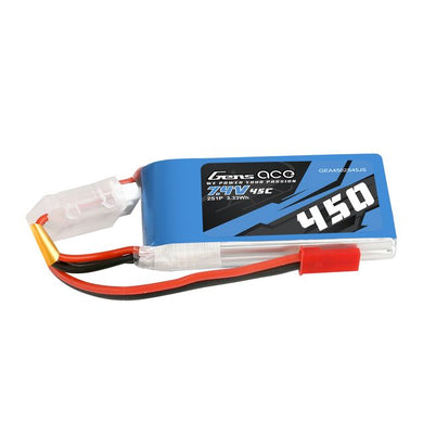 Gens Ace - 1032 - 450mAh 2S1P 7.4V 45C LiPo JST-SYP Plug Soft Case 56x31x11mm