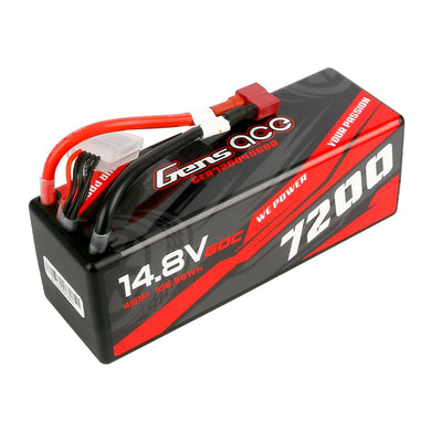 Gens Ace - 1101 - 7200mAh 14.8V 60C Hard Case LiPo Battery - Deans Plug 138x47x50mm