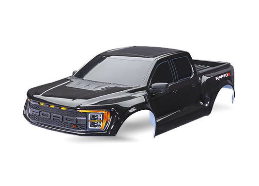 Traxxas Body, Ford Raptor R, Complete (Black) (Includes Grille, Tailgate Trim, Side Mirrors, Decals, & Clipless Mounting) (Requires