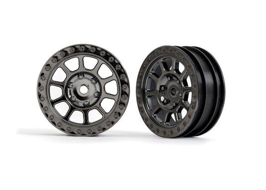 Traxxas Wheels, 2.2" (black chrome) (2) (Bandit front)