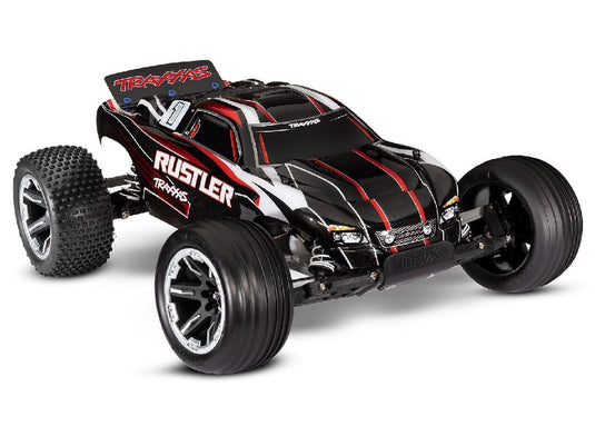 Traxxas Rustler 1/10 Stadium Truck RTR with TQ 2.4GHz Radio System and XL-5 ESC (Fwd/Rev)Â  Includes 7-Cell NiMH 3000mAh Traxxas Battery and 4-amp USB-C Charger w/ iD - Black