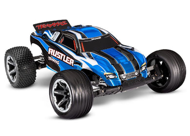 Traxxas Rustler 1/10 Stadium Truck RTR with TQ 2.4GHz Radio System and XL-5 ESC (Fwd/Rev)Â  Includes 7-Cell NiMH 3000mAh Traxxas Battery and 4-amp USB-C Charger w/ iD - Blue