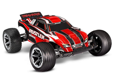 Traxxas Rustler 1/10 Stadium Truck RTR with TQ 2.4GHz Radio System and XL-5 ESC (Fwd/Rev)Â  Includes 7-Cell NiMH 3000mAh Traxxas Battery and 4-amp USB-C Charger w/ iD - Red
