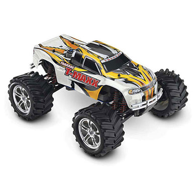 Traxxas T-Maxx Classic 1/10 Scale Nitro Powered 4WD Maxx Monster Truck with TQ 2.4 Ghz Radio System (White)