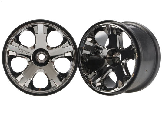 Traxxas Wheels, All-Star 2.8" (Black Chrome) (Nitro Front) (2)