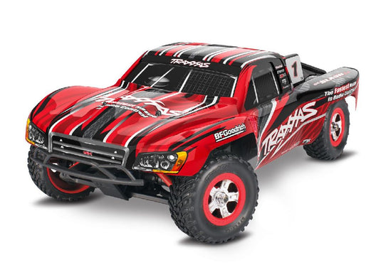 Traxxas Slash 1/16 4X4 Short Course Racing Truck RTR with TQ 2.4GHz Radio System, XL-2.5 ESC (Fwd/Rev) Includes 6-Cell NiMH Traxxas Battery and 2-amp USB-C Charger w/ iD - Red