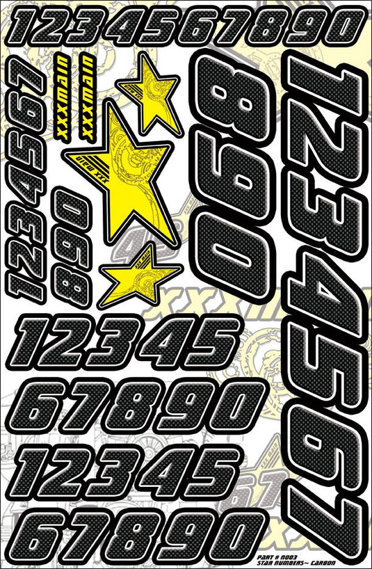 XXX Main Racing Star Numbers - Carbon