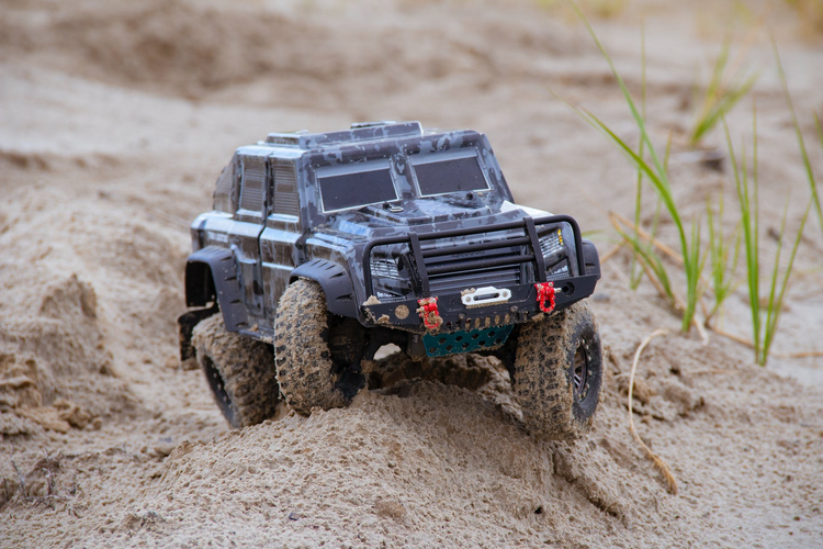 rc truck in sand