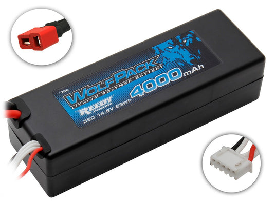 Reedy WolfPack Gen2 4000mAh 4S 14.8V 35C LiPo Deans Plug Hard Case 37x47x139mm