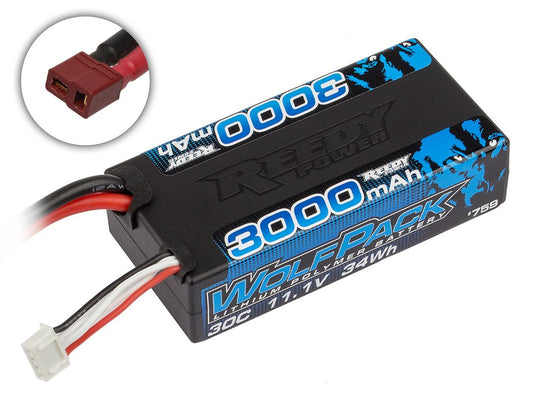 Reedy Wolfpack 3000mAh 3S 30C 11.1V LiPo Shorty Deans Hard Case 95.7x46.8x24.7mm