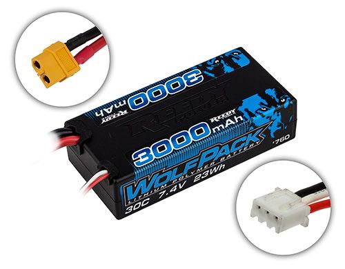 Reedy WolfPack LiPo 3000mAh 30C 7.4V Shorty, XT60 Plug