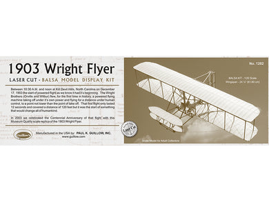 Guillow's 1/20 1903 Wright Flyer Laser Cut Model Kit (1)