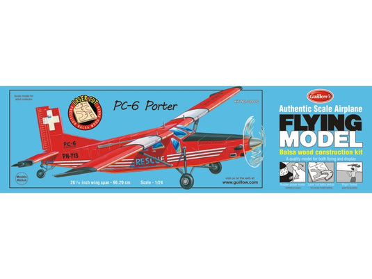 Guillow's 1/24 PC-6 Porter Laser Cut Model Kit (1)