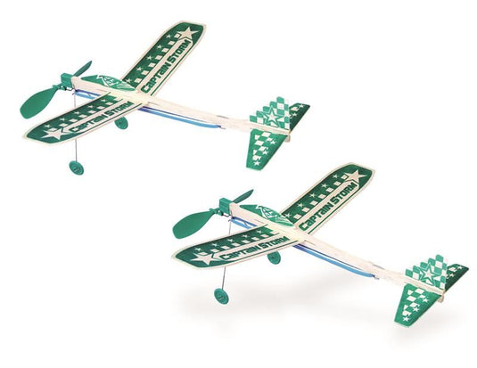 Guillow's Captain Storm Twin Pack Balsa Glider in Store Display (24)