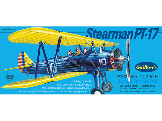 Guillow's 1/16 Stearman PT-17 Model Kit (1)