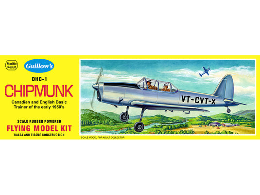 Guillow's 1/24 De Haviland DHC-1 Chipmunk Rubber Powered Model Kit (1)