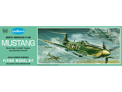 Guillow's 1/25 North American P-51D Mustang Rubber Powered Model Kit (1)