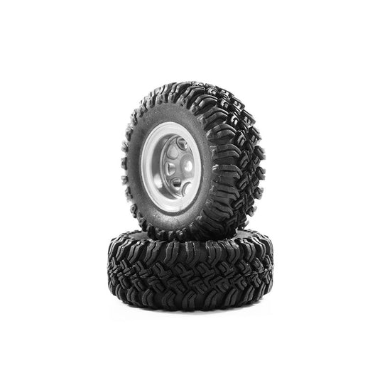 Hobby Plus 1.0" MT Crawler Tire Mounted (Grey Wheel)(4) For CR-24