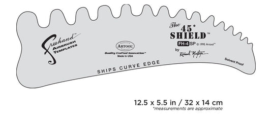 Iwata Artool #4 The 45 Shield Freehand Airbrush Template by Richard Montoya