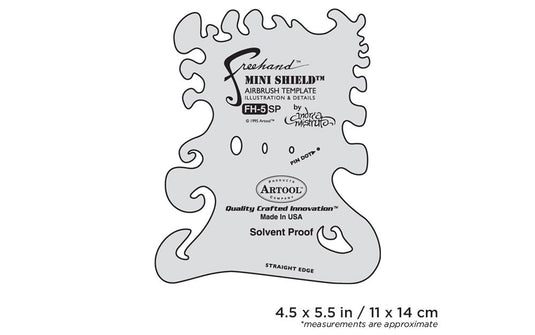 Iwata Artool #5 Mini Shield Freehand Airbrush Template by Andrea Mistretta