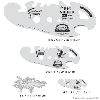 Iwata Artool The Big Shield Special Edition Set Freehand Airbrush Template by Gabe McCubbin