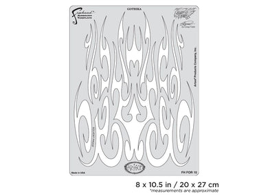 Iwata Artool Flame-o-rama 2 Gothika Freehand Airbrush Template by Craig Fraser