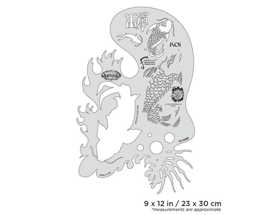 Iwata Artool Kanji Master Koi Freehand Airbrush Template by Dennis Mathewson