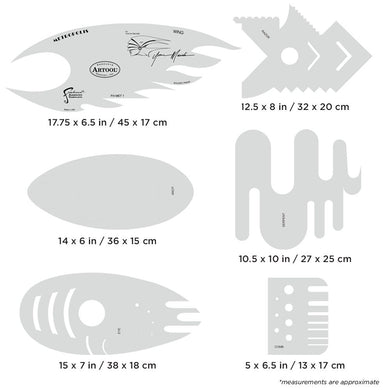 Iwata Artool Metropolis Freehand Airbrush Template by Yvonne Mecialis