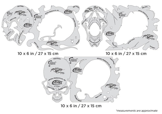 Iwata Artool Pack o' Skullz 2 Freehand Airbrush Template by Scott Mackay