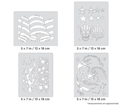 Iwata Artool Patriotica Mini Series Freehand Airbrush Template by Craig Fraser