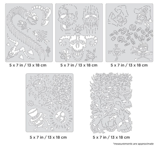 Iwata Artool Curse of Skullmaster Mini Series Set Freehand Airbrush Template by Craig Fraser