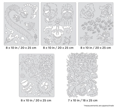 Iwata Artool Curse of Skullmaster Set Freehand Airbrush Template by Craig Fraser