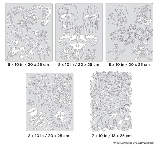 Iwata Artool Curse of Skullmaster Set Freehand Airbrush Template by Craig Fraser