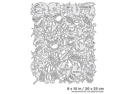 Iwata Artool Return of Skullmaster Lucky 13 Freehand Airbrush Template by Craig Fraser