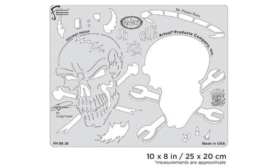 Iwata Artool Wrath of Skullmaster Mr. Potato Bonz Freehand Airbrush Template by Craig Fraser