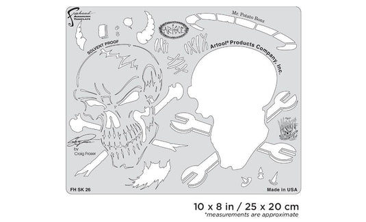 Iwata Artool Wrath of Skullmaster Mr. Potato Bonz Freehand Airbrush Template by Craig Fraser