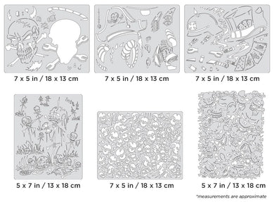 Iwata Artool Wrath of Skullmaster Mini Series Set Freehand Airbrush Template by Craig Fraser