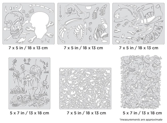 Iwata Artool Wrath of Skullmaster Mini Series Set Freehand Airbrush Template by Craig Fraser