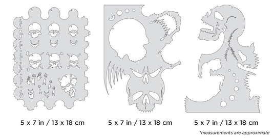 Iwata Artool Skullmaster Mini Series Set Freehand Airbrush Template by Craig Fraser