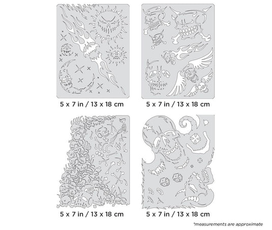 Iwata Artool Son of Skullmaster Mini Series Set Freehand Airbrush Template by Craig Fraser