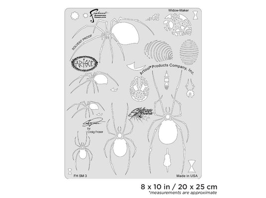 Iwata Artool Spider Master Widow-Maker Freehand Airbrush Template by Craig Fraser