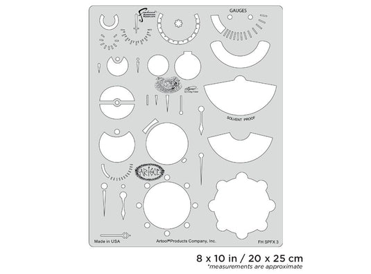 Iwata Artool Steampunk FX Gauges Freehand Airbrush Template by Craig Fraser