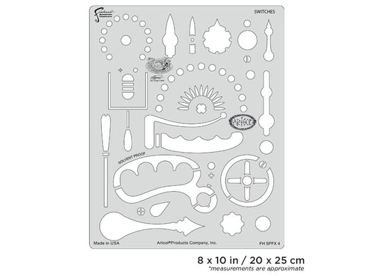 Iwata Artool Steampunk FX Switches Freehand Airbrush Template by Craig Fraser