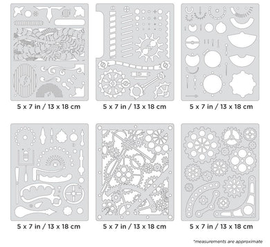 Iwata Artool Steampunk FX Mini Series Set Freehand Airbrush Template by Craig Fraser