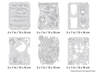Iwata Artool Tiki Master II Mini Series Freehand Airbrush Template Set by Dennis Mathewson