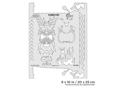 Iwata Artool Tiki Master II Tribal Tiki Freehand Airbrush Template by Dennis Mathewson