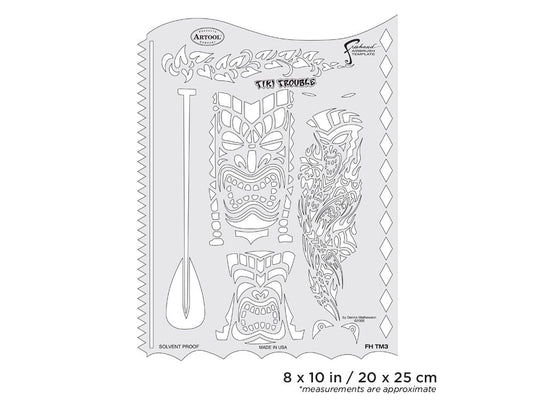 Iwata Artool Tiki Master Tiki Trouble Freehand Airbrush Template by Dennis Mathewson