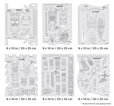 Iwata Artool Tiki Master Freehand Airbrush Template Set by Dennis Mathewson