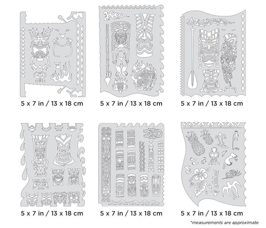 Iwata Artool Tiki Master Mini Series Freehand Airbrush Template Set by Dennis Mathewson